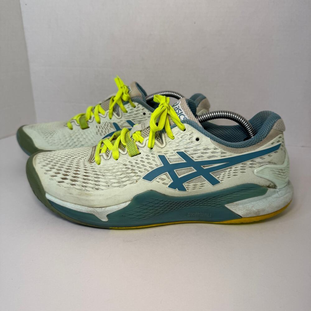 Asics White Teal Neon Yellow Women's Running Shoes